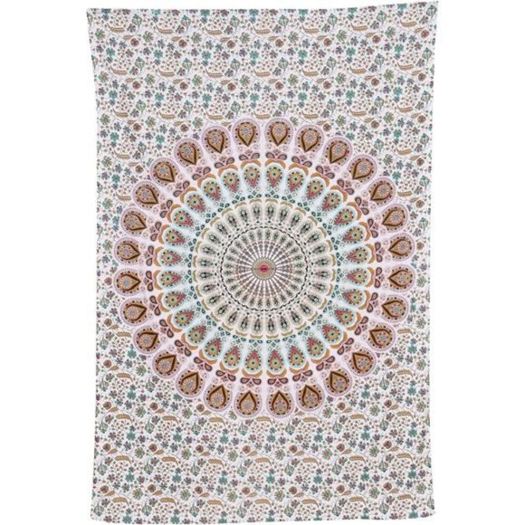 Handmade Indian hippie Bohemian Psychedelic Peacock Mandala Wall hanging - Picture 4 of 6